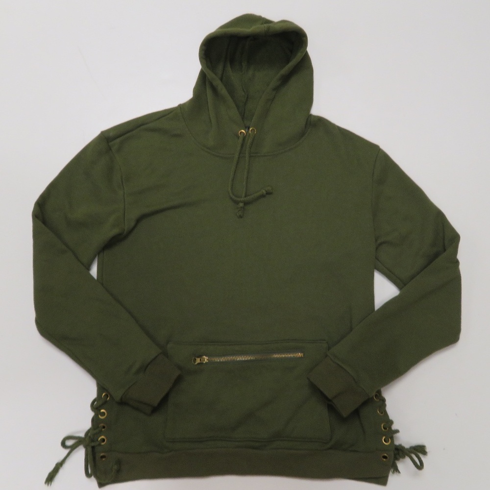 Rich Boyz Hoodie Sz 16 Green‎ Luxury Made USA Pullover Mens Small Cotton